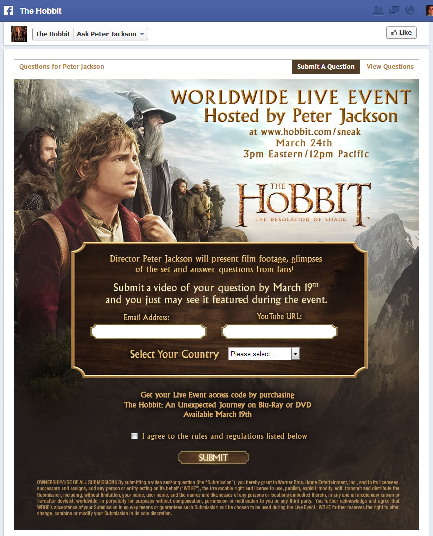 The Hobbit's Video Contest Promotion