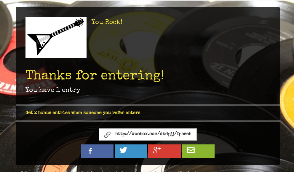 Sweepstakes post entry