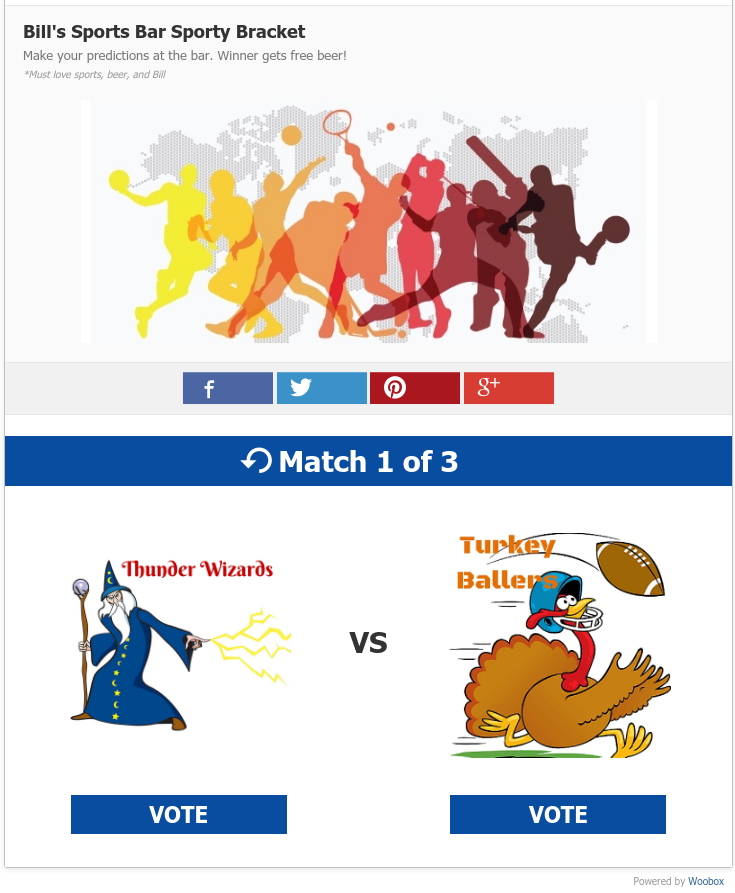 Bracket vote page