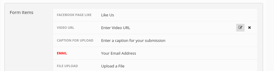 Edit form fields